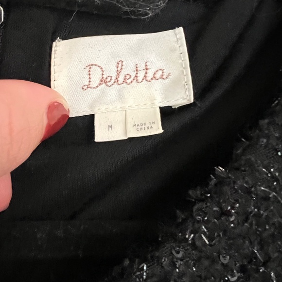 Anthropologie Deletta Sequin and Feather Trim Blouse - Picture 3 of 4